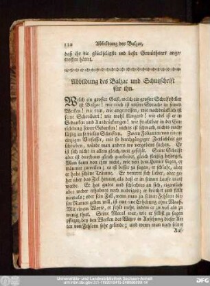 Abbildung des Balzac und Schutzschrift für ihn.