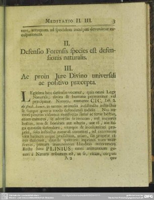 II. Defensio Forensis species est defentionis naturalis