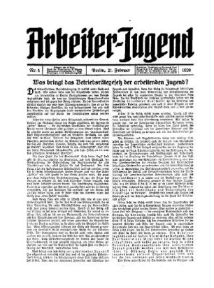 Was bringt das Betriebsrätegesetz der arbeitenden Jugend?