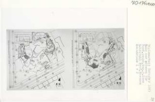 Haus der offenen Tür, Berlin-Wedding (Diplomarbeit bei Bernhard Hermkes): Grundrisse Erdgeschoss und 1. Obergeschoss 1:200