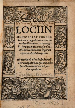 Loci insigniores et concordantes ex utroque testamento : concinna admodum brevitate recens congesti, scripturam ad varios usus allegaturis mirè commodaturi ... ; his adiectus est index illustrium virorum ...