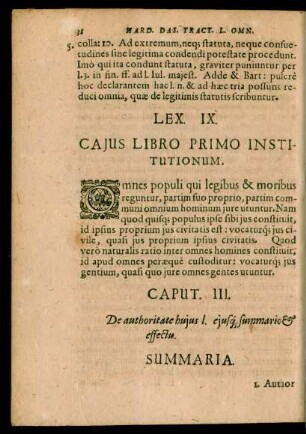 Caput. III. De authoritate huius l. iusque summario et effectu.