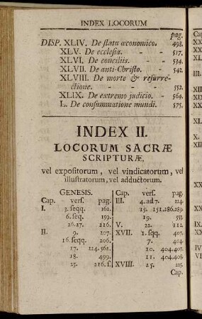 Index II. Locorum Sacræ Scripturæ