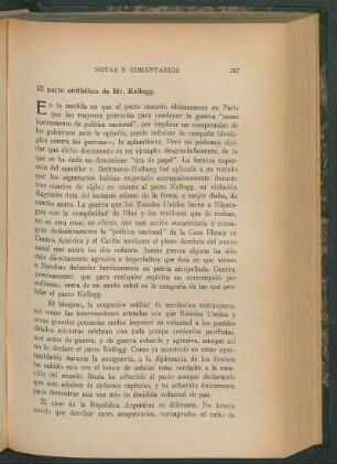El pacto antibélico de Mr. Kellogg