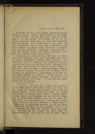 Gladbeck, den 25. Mai 1908.