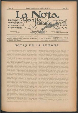 Notas de la semana