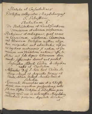 Statuta et Consuetudines (1519-1654)