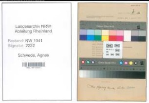 Entnazifizierung Agnes Schwede , geb. 14.09.1920 ()