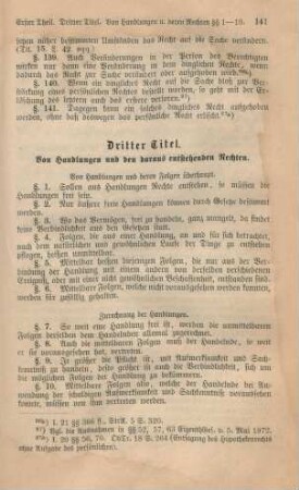 Dritter Theil. Von Handlungen und den daraus entstehenden Rechten