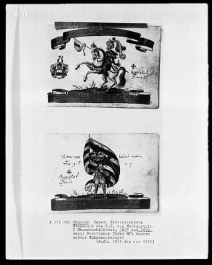 Zwei Stammbuchblätter aus dem Stammbuch des G. H. von Werdenstein