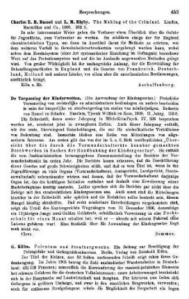 453-454, G. Kühn. Polentum und Strafbergwerke. Ein Beitrag zur Beseitigung der Polengefahr und Gefängniskonkurrenz