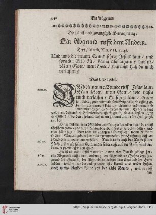 Die fünff und zwantzigste Betrachtung: Ein Abgrund rufft dem Andern