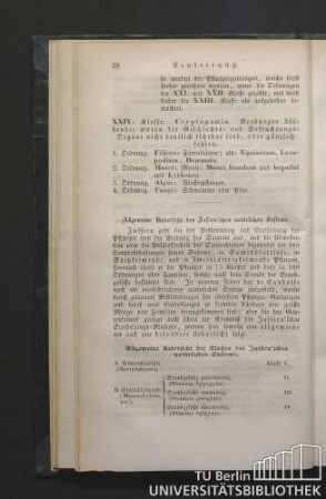 Allgemeine Übersicht des Jussieu'schen natürlichen Systems.