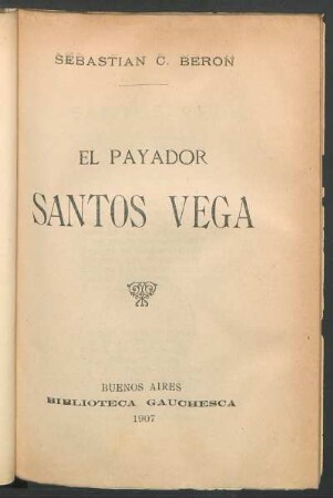 El payador Santos Vega