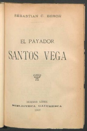 El payador Santos Vega