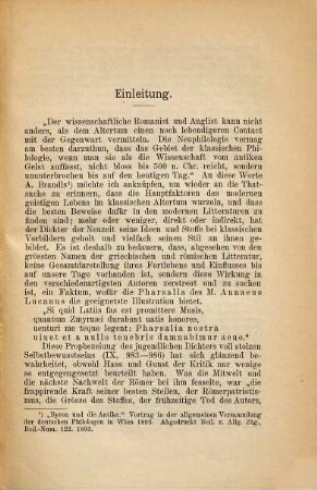 Lucans Pharsalia in den Dichtungen Shelley's : mit einer Übersicht ihres Einflusses auf die englische Literatur