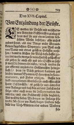 Das XVII. Capitel. Von Entzündung der Brüste.