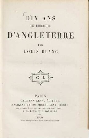 Dix ans de l'histoire d'Angleterre, 1