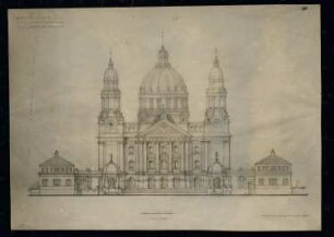 Wallfahrtskirche, Luxemburg: Zeichnung, Fassadenansicht