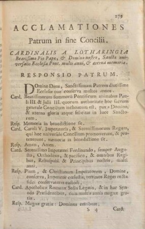 Acclamationes Patrum in fine Concilii.