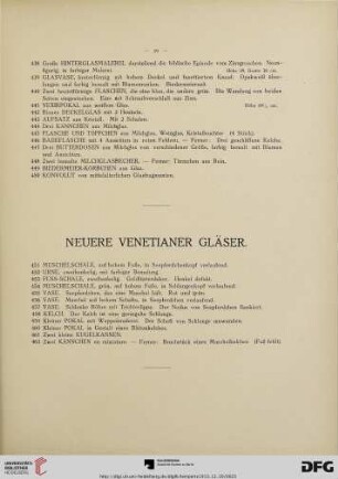 Neuere Venetianer Gläser (Nr. 451-462)