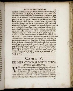 Caput V. De Operationibus Metus Circa Ultimas Voluntates