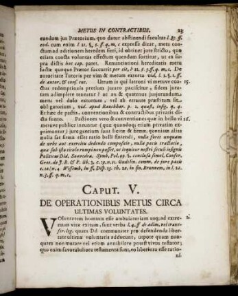 Caput V. De Operationibus Metus Circa Ultimas Voluntates
