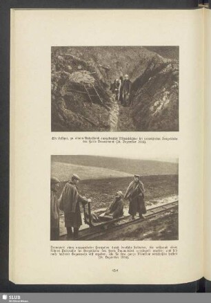 Ein riesiger, zu einem Unterstand ausgebauter Minentrichter im verwüsteten Vorgelände des Forts Douaumont (24. Dezember 1916)