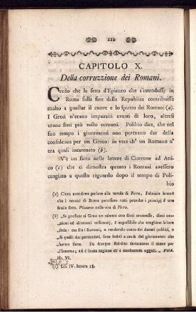 Capitolo X. Della corruzzione dei Romani.