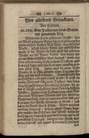 Von allerhand Gebackenen.