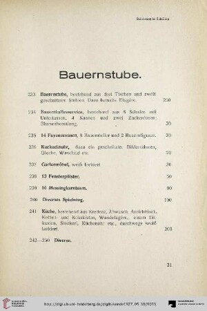 Bauernstube (Nr. 233-250)