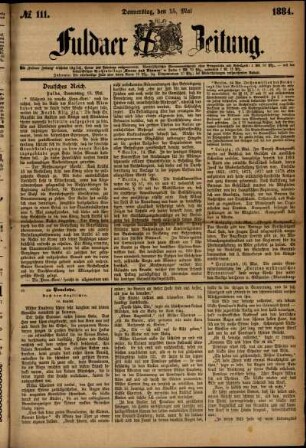Ausgabe vom Donnerstag, den 15. Mai 1884.