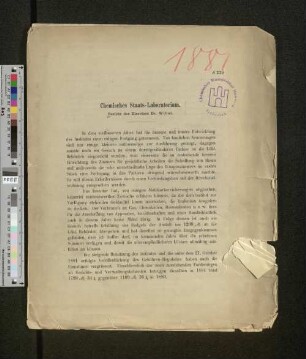 1881: Bericht // Chemisches Staatslaboratorium