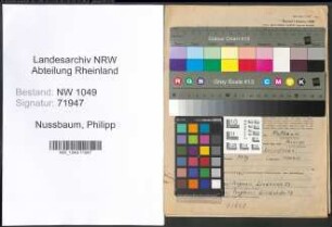 Entnazifizierung Philipp Nussbaum , geb. 18.02.1902 (Kaufmaennischer Angestellter)