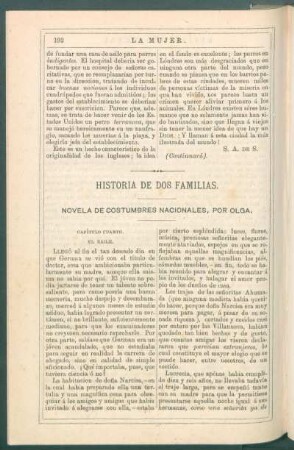 Historia de dos familias. : Novela de costumbres nacionales[. -] Capítulo cuarto. El baile.