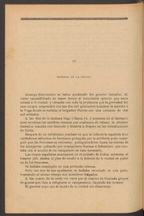 IV - Defensa de la ciudad