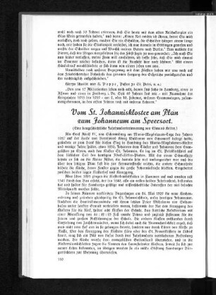 Vom St. Johanniskloster am Plan zum Johanneum am Speersort.