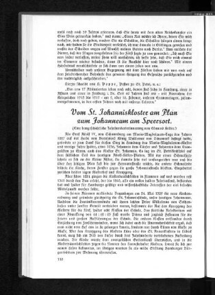 Vom St. Johanniskloster am Plan zum Johanneum am Speersort.