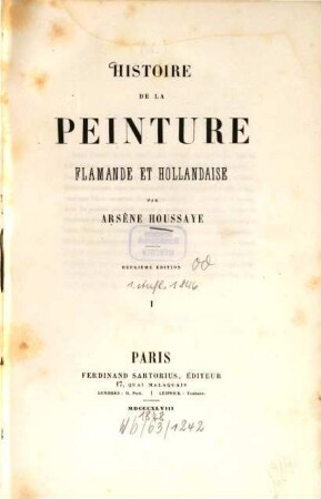 Histoire de la peinture flamande et hollandaise, 1