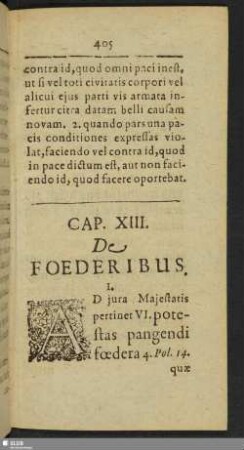 Cap. XIII. De Foederibus
