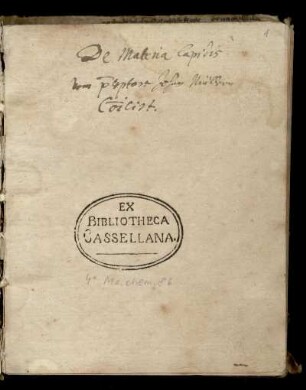 De Materia lapidis (Titel)