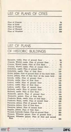List of plans of cities / of historic buildings