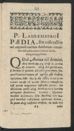 P. Laurembergi[i] Paedia ...