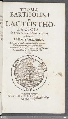 Thomae Bartholini De Lacteis Thoracicis