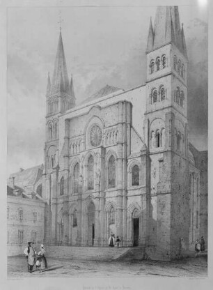 Westfassade der Klosterkirche Saint-Remi, von Südwesten