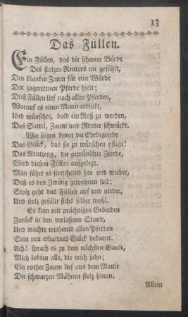 Das Füllen