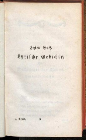 Erstes Buch. Lyrische Gedichte.