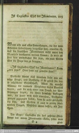 Ist Cagliostro Chef der Illuminaten