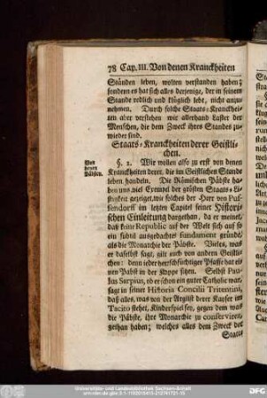 Das dritte Capitel, Von denen Kranckheiten der Stände.