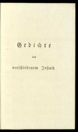 Gedichte von verschiedenem Inhalt